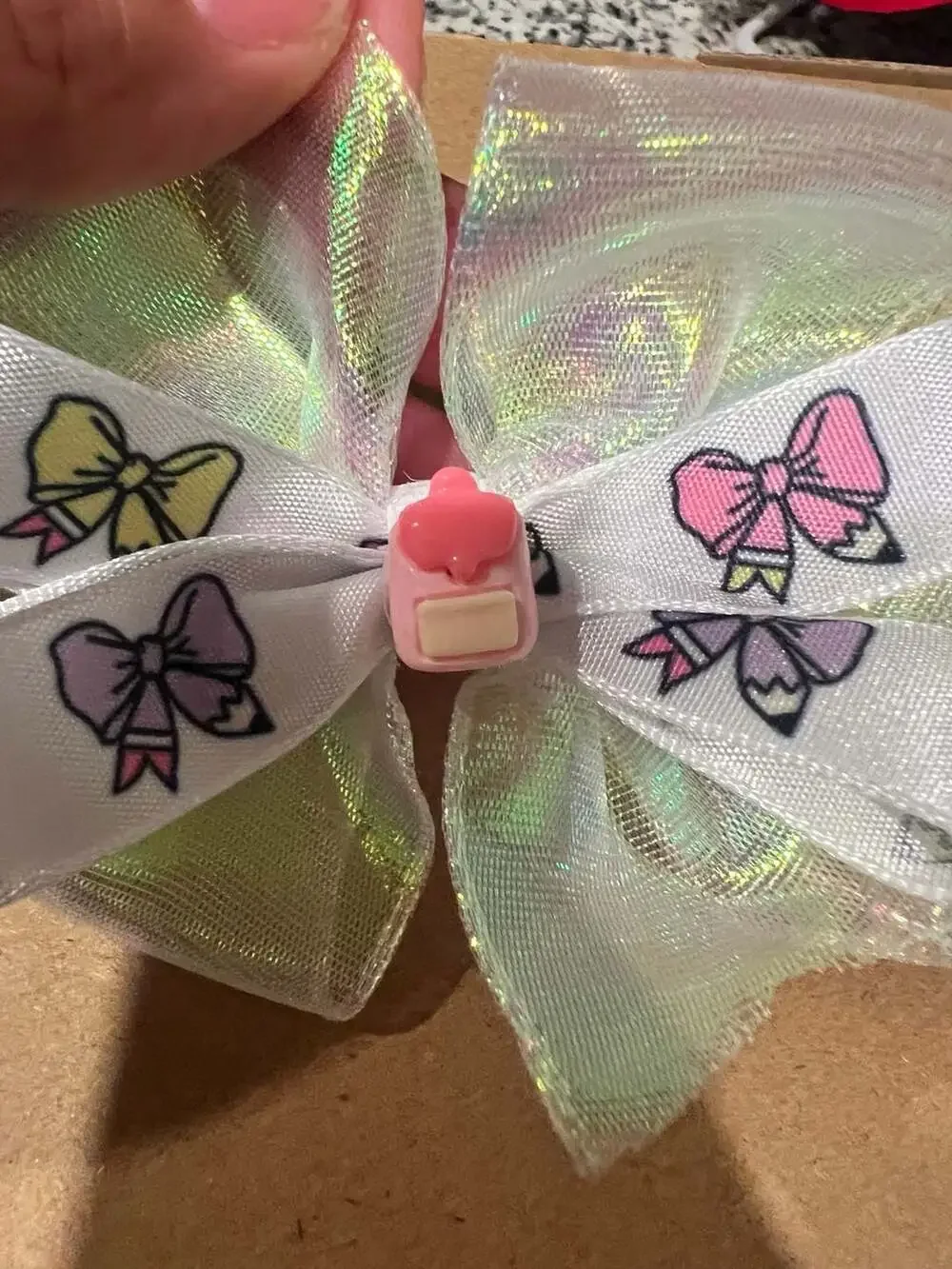 Back to School Pencil Print Shaker Hair Bows with Alligator Clips